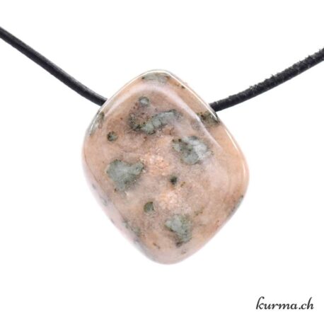 Nundérite - Épidote et Quartz - Pendentif en pierre percée