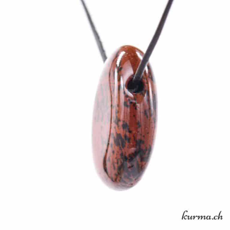 Pendentif Obsidienne Acajou Naturelle – Pierre Du Mexique 29,5 Carats – Collier Minéraux Brut