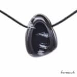 Anneau Acier Noir Avec Boule En Obsidienne Flocon De Neige - Piercing Corps, équilibre émotionnel - Bijou Lithothérapie - 9