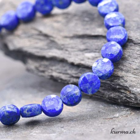 Bracelet Lapis Lazuli 6mm Disque Facette - Nº13575-3 disponible dans la boutique en ligne Kûrma. Votre magasin de pierre et minéraux en suisse