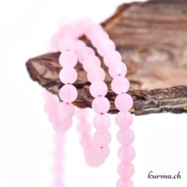 Quartz rose mat – Perles 4.5-5mm – N°13803