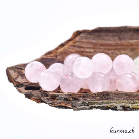 Perle Quartz Rose 8.5mm Facette - N°13802-1 disponible dans la boutique en ligne Kûrma. Votre magasin de pierre et minéraux en suisse