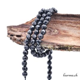 Spinelle noire – Perles 5mm – Facettes – N°13805