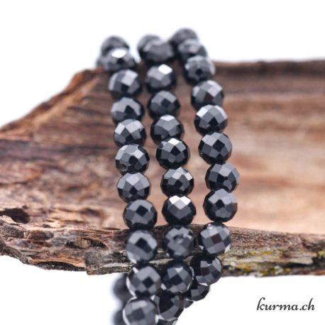Perle Spinelle Noire 5mm Facette - N°13805-2 disponible dans la boutique en ligne Kûrma. Votre magasin de pierre et minéraux en suisse
