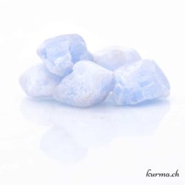 Calcite bleue arrondis – Pierre brute de poche – Taille M – N°7380.5