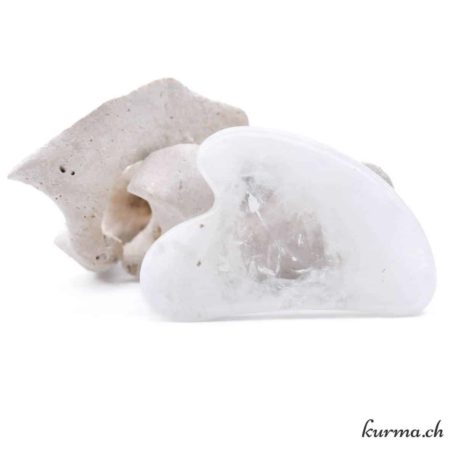 Palme Gua Sha - Cristal de Roche 8cm - Nº13972-1 disponible dans la boutique en ligne Kûrma. Votre magasin de pierre et minéraux en suisse