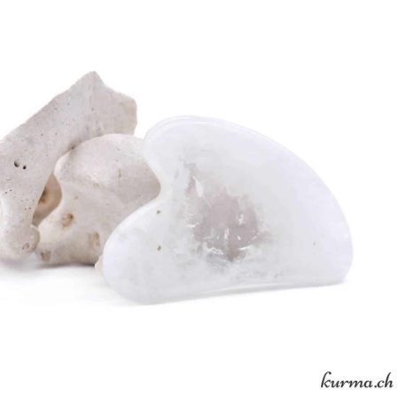 Palme Gua Sha - Cristal de Roche 8cm - Nº13972-2 disponible dans la boutique en ligne Kûrma. Votre magasin de pierre et minéraux en suisse