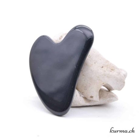 Palme Gua Sha - Obsidienne Noire 8cm - Nº13974-1 disponible dans la boutique en ligne Kûrma. Votre magasin de pierre et minéraux en suisse