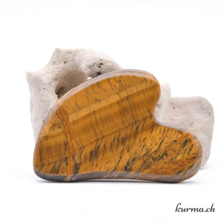 Palme Gua Sha - Oeil de Tigre 8cm - Nº13975-1 disponible dans la boutique en ligne Kûrma. Votre magasin de pierre et minéraux en suisse
