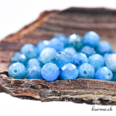 Perle Apatite Bleue Facette 5.5-6mm - N°13637-2 disponible dans la boutique en ligne Kûrma. Votre magasin de pierre et minéraux en suisse
