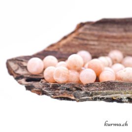 Pierre de lune crème-saumon – Perles 6-6.5mm – N°13673