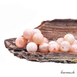 Pierre de lune crème-saumon- Perles 7.5-8mm – N°13674