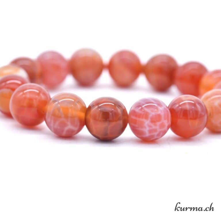 Bracelet Perles Agate De Feu Sur Mesure - Homme, Femme, Enfant, Fait Main, Sans Fermoir