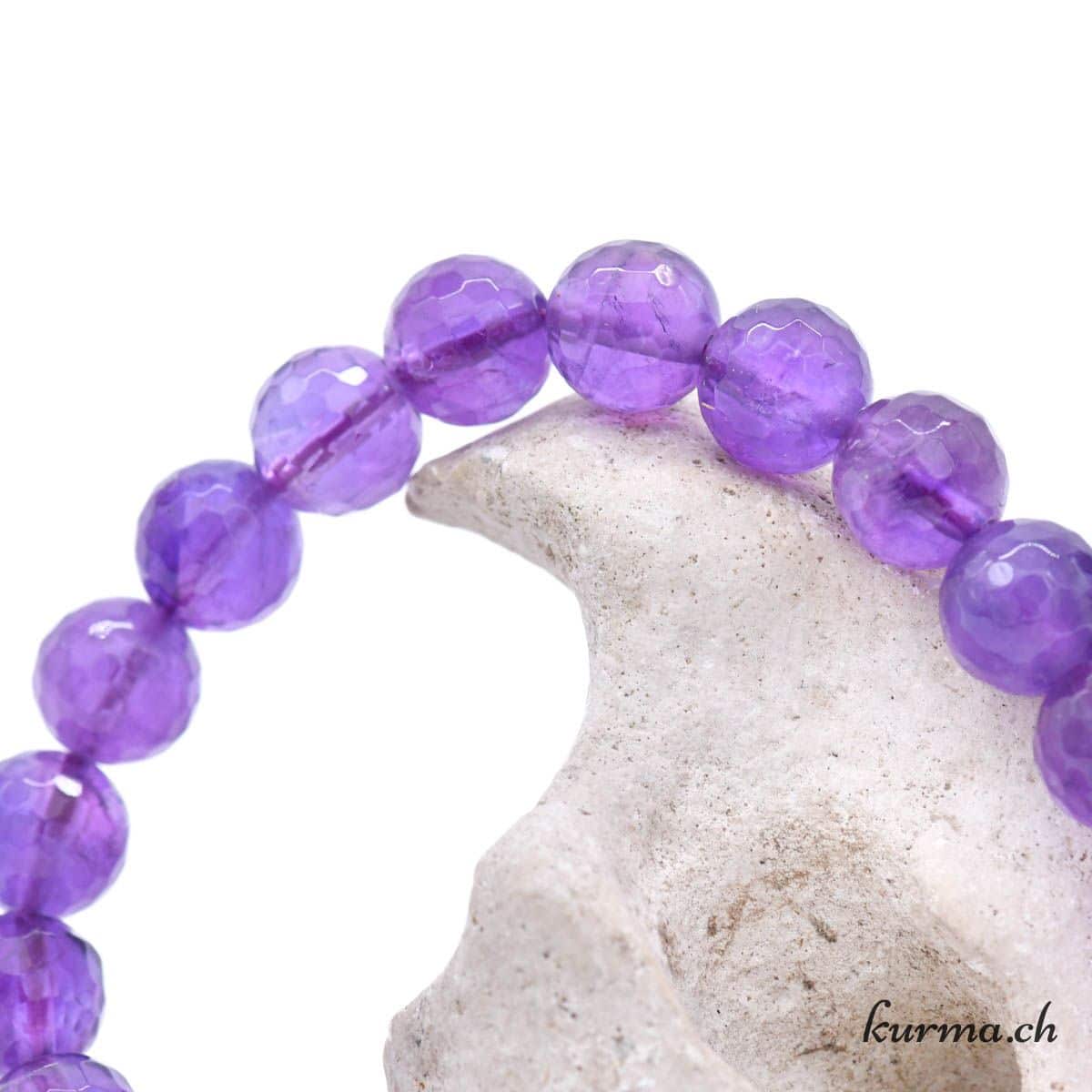 Lot De 3 Bracelets En Améthyste Naturelle Pour Femme - Pierres Violettes, Pendentif Cœur, Ajustables