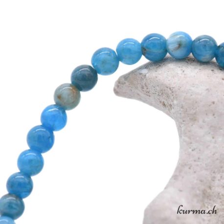 Bracelet Apatite Bleue - 4mm - Nº14054-1 disponible dans la boutique en ligne Kûrma. Votre magasin de pierre et minéraux en suisse