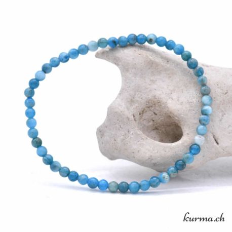 Bracelet Apatite Bleue - 4mm - Nº14054-2 disponible dans la boutique en ligne Kûrma. Votre magasin de pierre et minéraux en suisse