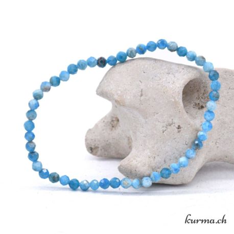 Bracelet Apatite Bleue Facette - 4mm - Nº14055-1 disponible dans la boutique en ligne Kûrma. Votre magasin de pierre et minéraux en suisse