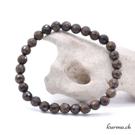 Bracelet Bronzite Facette - 6mm - Nº14053-1 disponible dans la boutique en ligne Kûrma. Votre magasin de pierre et minéraux en suisse