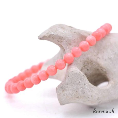 Bracelet Corail Saumon - 6mm (te) - Nº10595-1 disponible dans la boutique en ligne Kûrma. Votre magasin de pierre et minéraux en suisse