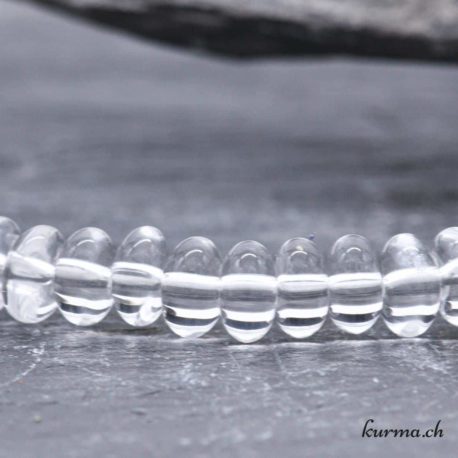 Bracelet Cristal de Roche-Rondelle 8mm - Nº14080-3 disponible dans la boutique en ligne Kûrma. Votre magasin de pierre et minéraux en suisse