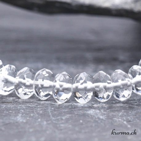 Bracelet Cristal de Roche-Rondelle Facette 8mm - Nº14082-2 disponible dans la boutique en ligne Kûrma. Votre magasin de pierre et minéraux en suisse
