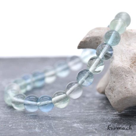 Bracelet Fluorite Bleue-Verte 8mm - Nº14105-1 disponible dans la boutique en ligne Kûrma. Votre magasin de pierre et minéraux en suisse