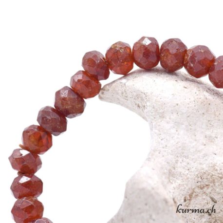 Bracelet Grenat Hessonite Rondelle Facette - 6mm - Nº14093-1 disponible dans la boutique en ligne Kûrma. Votre magasin de pierre et minéraux en suisse