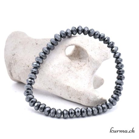 Bracelet Hématite Rondelle Facette - 6mm (pp) - Nº14097-2 disponible dans la boutique en ligne Kûrma. Votre magasin de pierre et minéraux en suisse