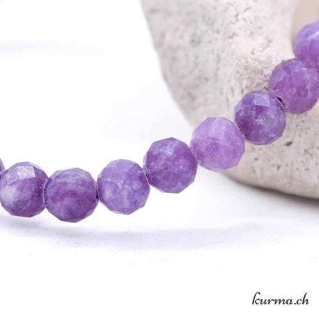 Bracelet Lépidolite Bleu-violet Facette 6mm - Nº14110-3 disponible dans la boutique en ligne Kûrma. Votre magasin de pierre et minéraux en suisse