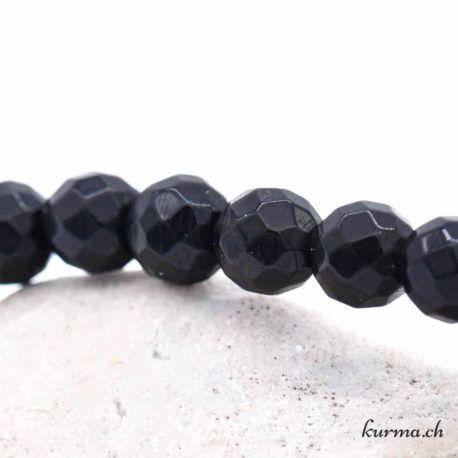 Bracelet Obsidienne Larme d'Apache Facette 6mm - Nº14120-3 disponible dans la boutique en ligne Kûrma. Votre magasin de pierre et minéraux en suisse