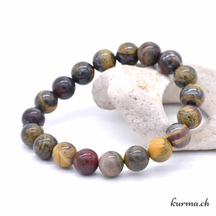 4 Perles En Pierre Oeil De Fer Marron - 12mm - Pour Création Bijoux Ou Décoration - Fabriqué En France