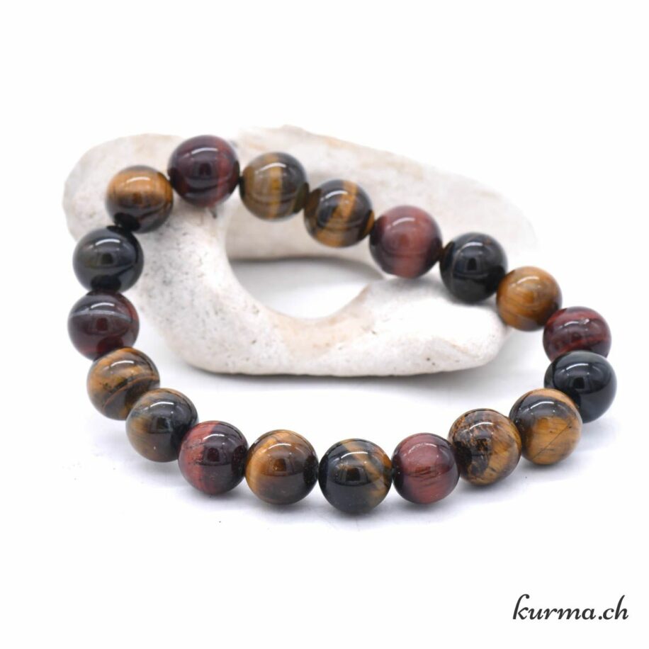 Bracelet Perles Oeil De Faucon 6 Mm - Pierre Violette, Bien-être, Neuf Sans Emballage