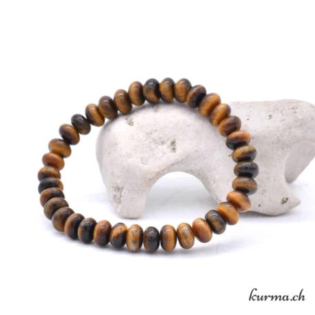 Bracelet Oeil de Tigre Rondelle 8mm - Nº14223-1 disponible dans la boutique en ligne Kûrma. Votre magasin de pierre et minéraux en suisse