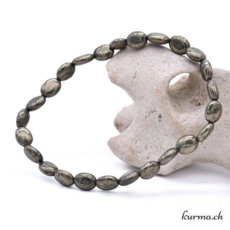 Bracelet Pyrite Oval 6x8mm - Nº14152-1 disponible dans la boutique en ligne Kûrma. Votre magasin de pierre et minéraux en suisse