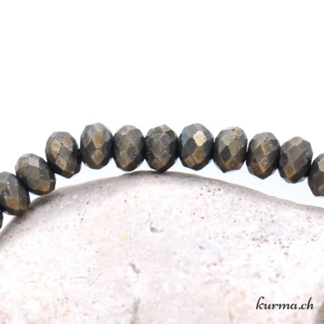 Bracelet Pyrite Rondelle Facette 4mm - Nº14155-2 disponible dans la boutique en ligne Kûrma. Votre magasin de pierre et minéraux en suisse