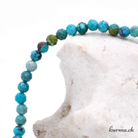 Bracelet Turquoise Facette 4mm - Nº14210.180-2 disponible dans la boutique en ligne Kûrma. Votre magasin de pierre et minéraux en suisse