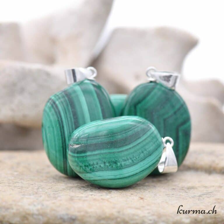 Pendentif Malachite Pierre Gemme Verte - Neuf Avec étiquettes, Cadeau Idéal Anniversaire Ou à Offrir