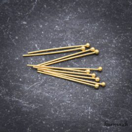 Tiges pour bijoux 0.5x20mm – Argent 925 doré – Tête ronde – N°14373