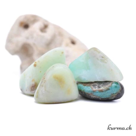 Pierre Roulée Opale des Andes Vert-Bleu 2-3cm 3 disponible dans la boutique en ligne Kûrma. Votre magasin de pierre et minéraux en suisse