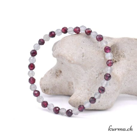 Bracelet Grenat et Labradorite - Enfant - 4mm N°14666-11 disponible dans la boutique en ligne Kûrma. Votre magasin de pierre et minéraux en suisse
