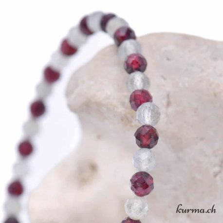 Bracelet Grenat et Labradorite - Enfant - 4mm N°14666-31 disponible dans la boutique en ligne Kûrma. Votre magasin de pierre et minéraux en suisse