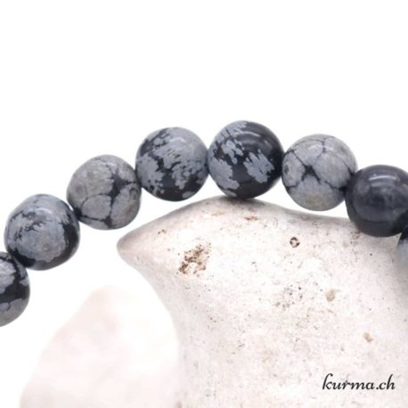 Bracelet Obsidienne Flocon de Neige - Enfant - 6mm N°14672-31 disponible dans la boutique en ligne Kûrma. Votre magasin de pierre et minéraux en suisse