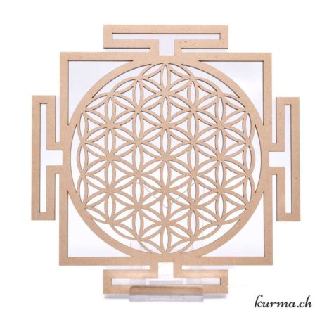 Disque Fleur de Vie Yantra Bois 20cm-1 disponible dans la boutique en ligne Kûrma. Votre magasin de pierre et minéraux en suisse