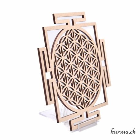 Disque Fleur de Vie Yantra Bois 20cm-2 disponible dans la boutique en ligne Kûrma. Votre magasin de pierre et minéraux en suisse