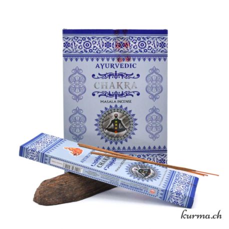 Encens Ayurvedic Chakra 15gr 1 disponible dans la boutique en ligne Kûrma. Votre magasin de pierre et minéraux en suisse