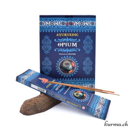 Encens Ayurvedic Opium 15gr 1 disponible dans la boutique en ligne Kûrma. Votre magasin de pierre et minéraux en suisse