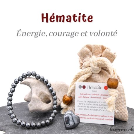 bracelet coeur Hématite