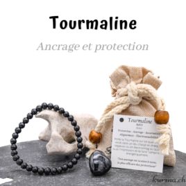 bracelet coeur Tourmaline noire