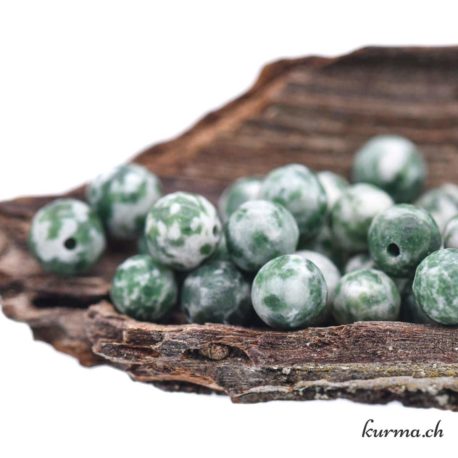 Perle Agate Arborisée 6-6.5mm-2 disponible dans la boutique en ligne Kûrma. Votre magasin de pierre et minéraux en suisse
