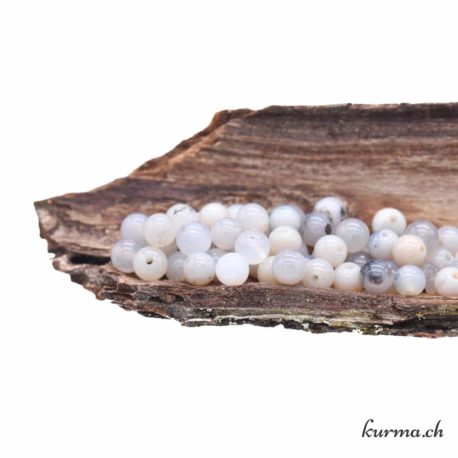 Perle Agate Dentritique Blanche Grise – 5.5-6mm – N°9252-11 disponible dans la boutique en ligne Kûrma. Votre magasin de pierre et minéraux en suisse